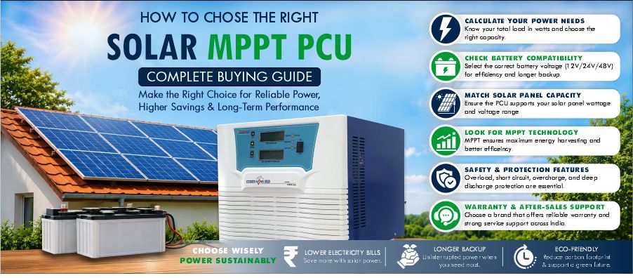 Best Solar MPPT PCU in India: How to Choose the Right Solar Inverter for Home, Shops & Business (2026 Guide)
